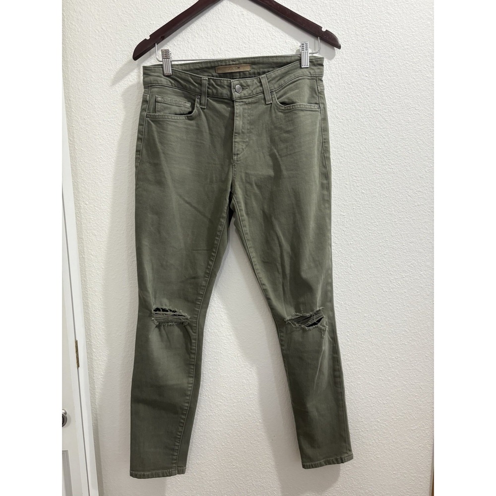 Joe's Jeans Women's Size 28 Green Distressed High Rise‎ Skinny Ankle Denim